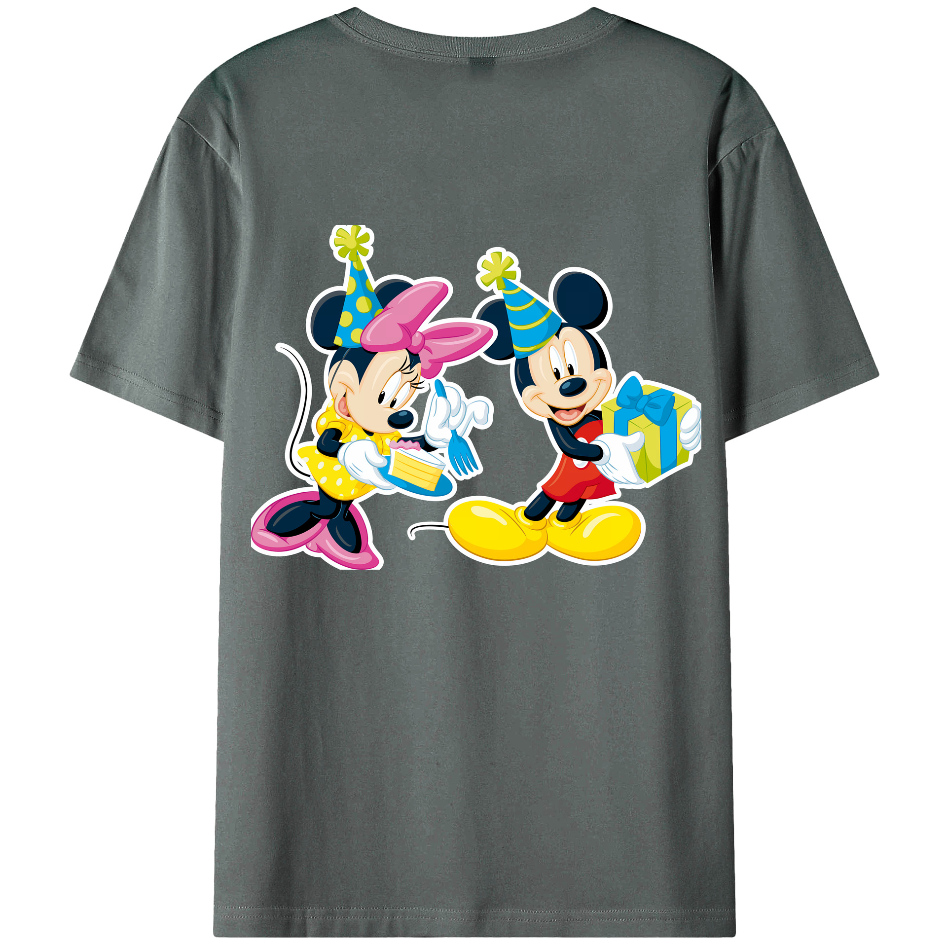 （画像用） ミッキーマウス Mickey Mouse 綿100％ メンズ半袖Tシャツ（バックプリント） 通気性